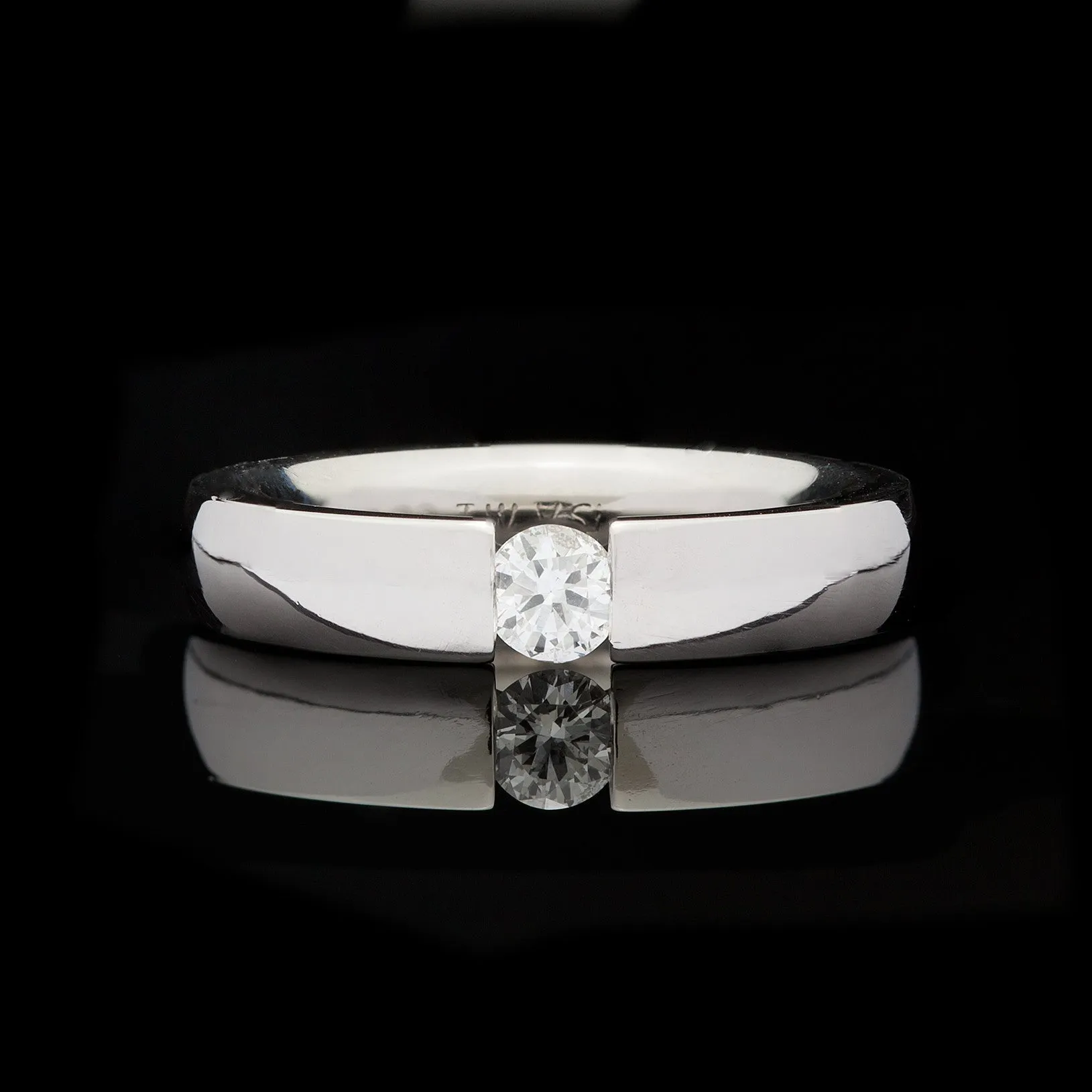Platinum Solitaire Diamond Band Ring