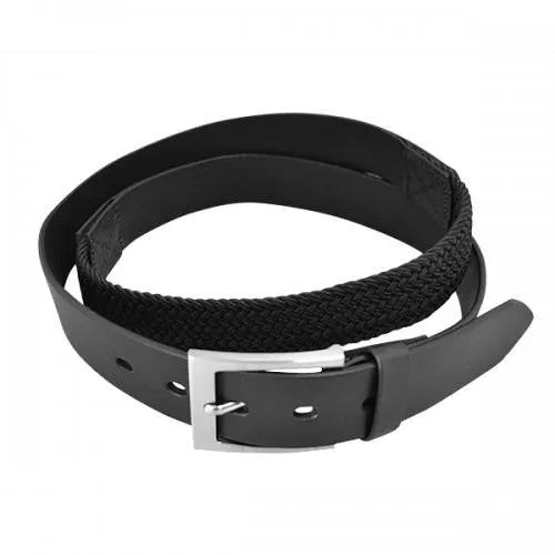 RALPH - Mens Black Genuine Leather BIG SIZE Flexi-Belt