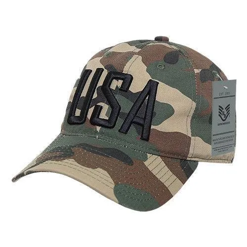 Rapid Dominance Relaxed 6 Panel Ripstop USA American Flag Dad Hats Caps