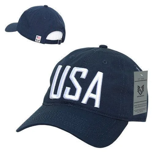 Rapid Dominance Relaxed 6 Panel Ripstop USA American Flag Dad Hats Caps