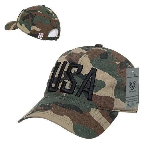 Rapid Dominance Relaxed 6 Panel Ripstop USA American Flag Dad Hats Caps
