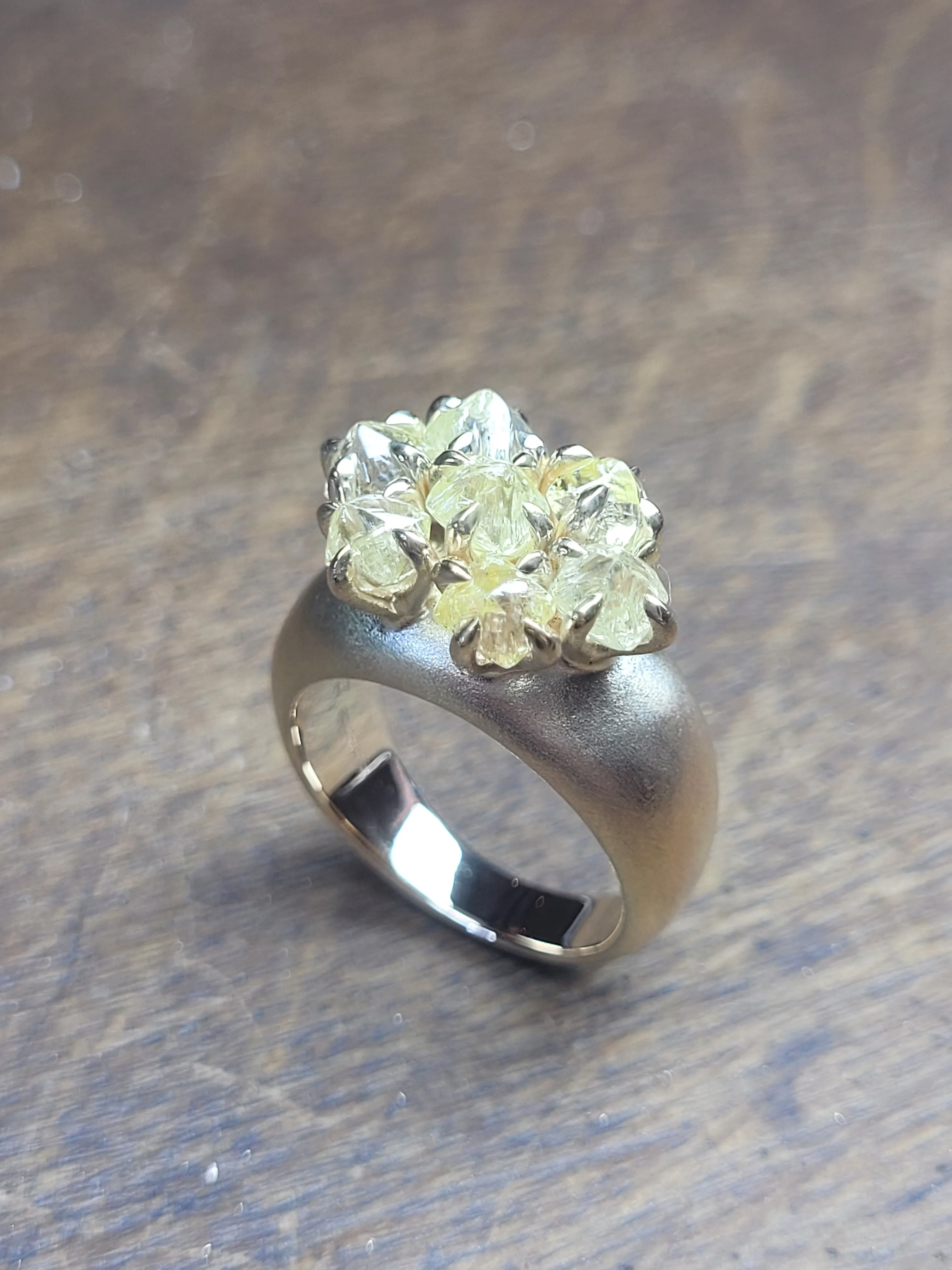 Raw Diamond Cocktail Gold Ring – 4.89 ct.