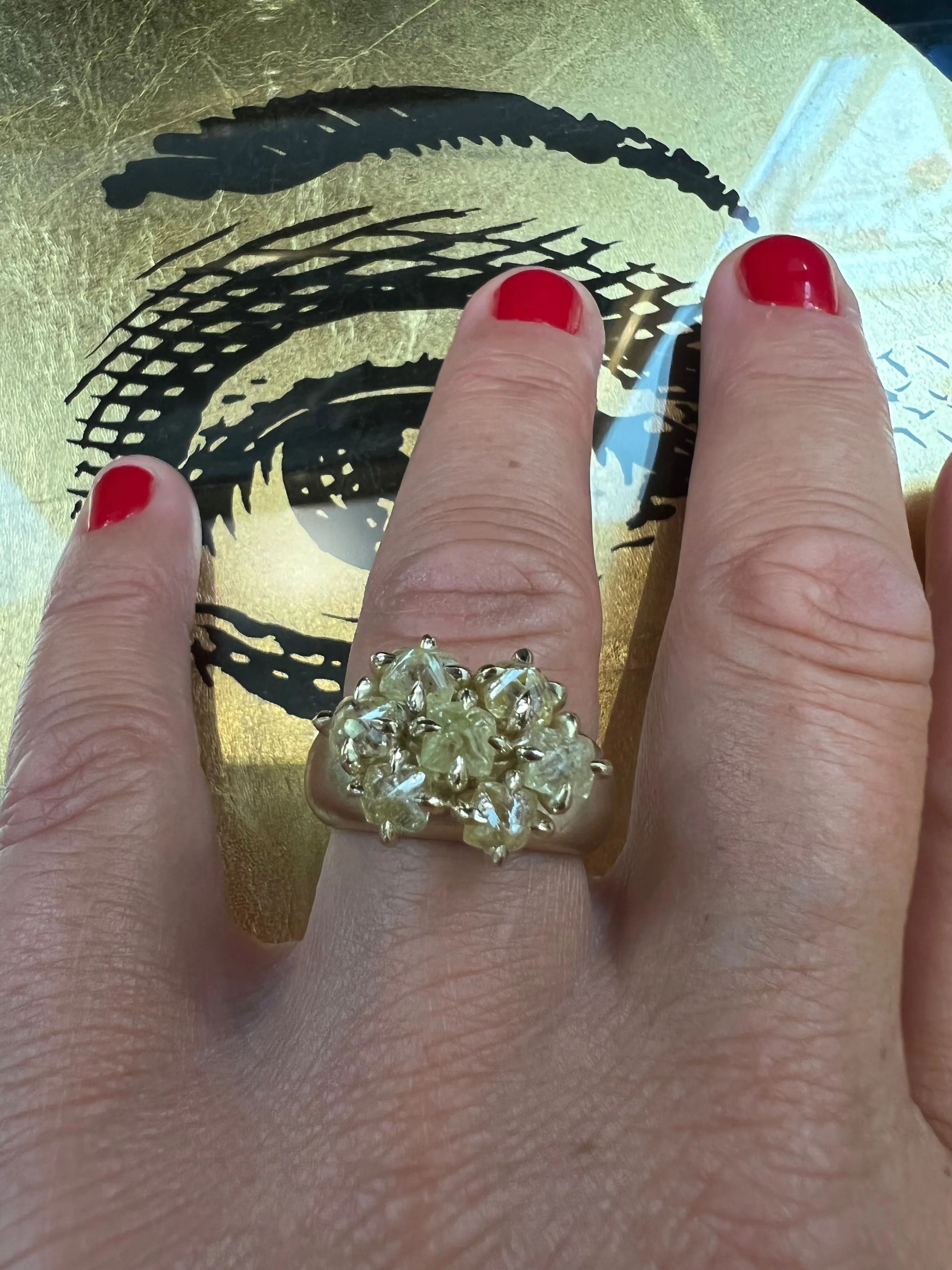 Raw Diamond Cocktail Gold Ring – 4.89 ct.