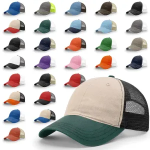 Richardson 111 Garment Washed Snapback Trucker Hat Relaxed Unstructured Cap