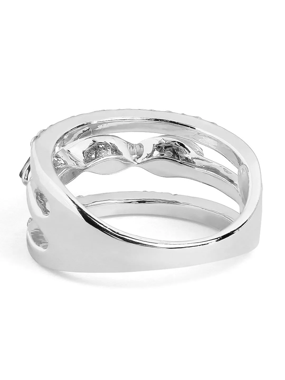 Rubans Silver Plated Handcrafted Red Stone Rings