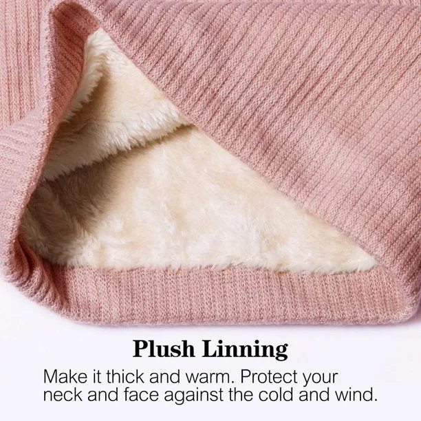 Scarves for Women and Men Double-Layer Neck Gaiter Knitted Winter Neck Warmer for Gaiter Mask Thick Windproof Scarves