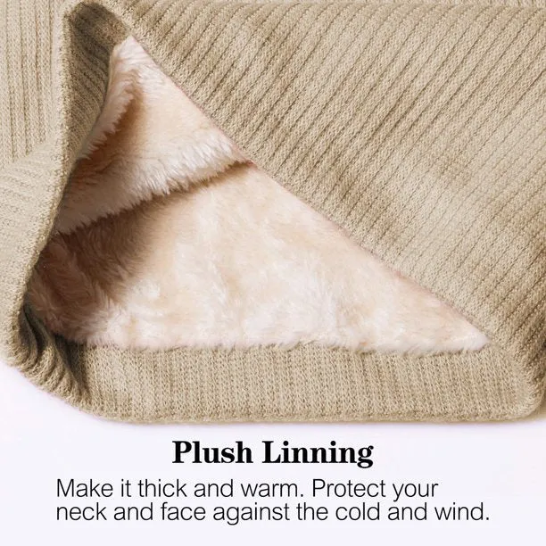 Scarves for Women and Men Double-Layer Neck Gaiter Knitted Winter Neck Warmer for Gaiter Mask Thick Windproof Scarves