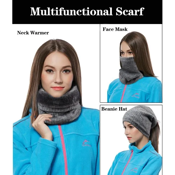 Scarves for Women and Men Double-Layer Neck Gaiter Knitted Winter Neck Warmer for Gaiter Mask Thick Windproof Scarves