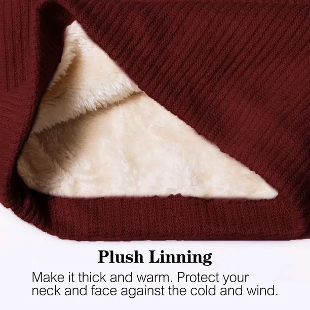 Scarves for Women and Men Double-Layer Neck Gaiter Knitted Winter Neck Warmer for Gaiter Mask Thick Windproof Scarves