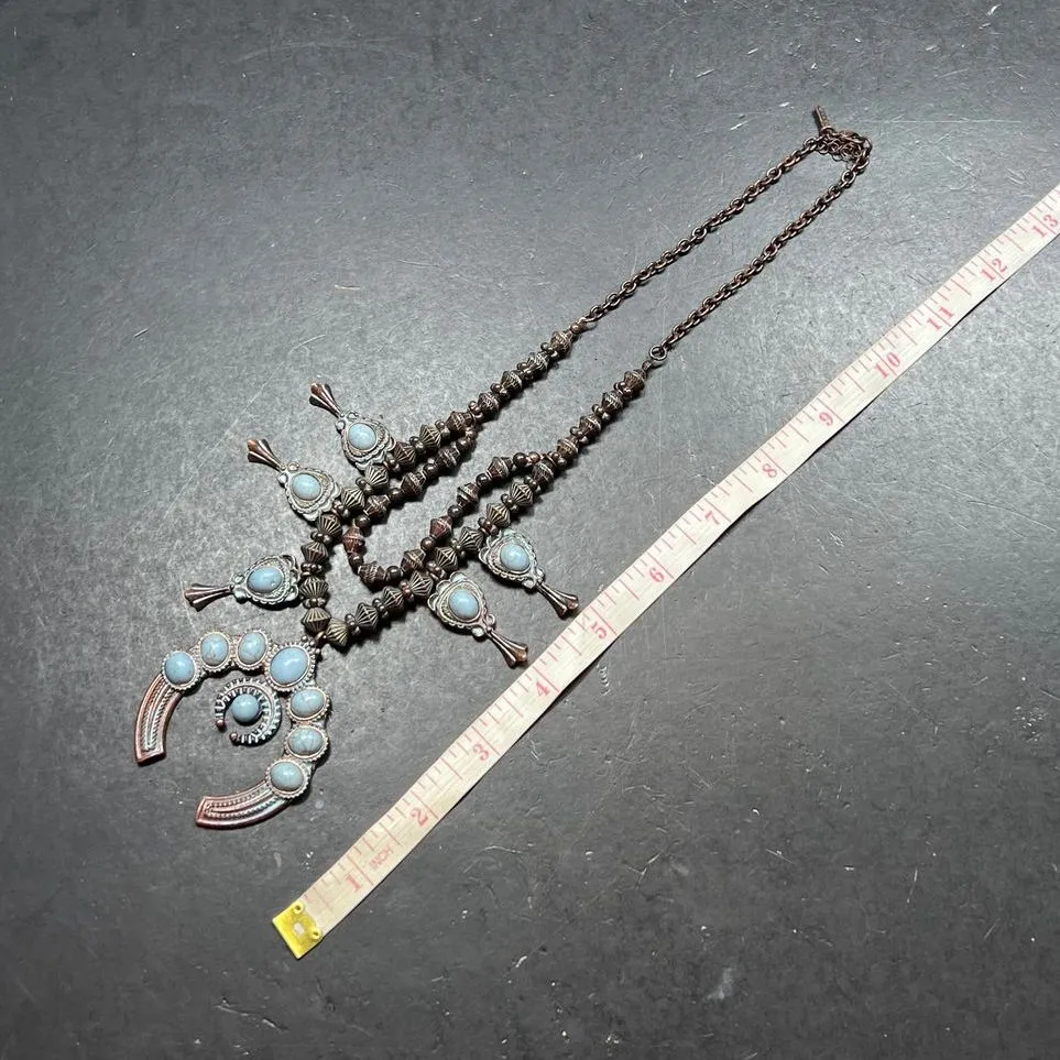 Shyanne Blue Howlite Statement Southwestern Style Necklace