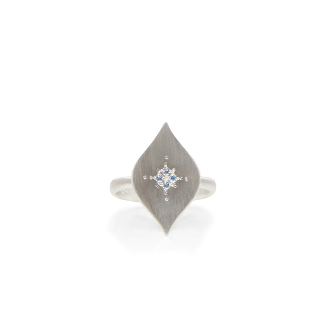 Silver Nights Aquamarine Ring