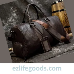 Soft Genuine Cowhide Leather Travel Bag 45 cm