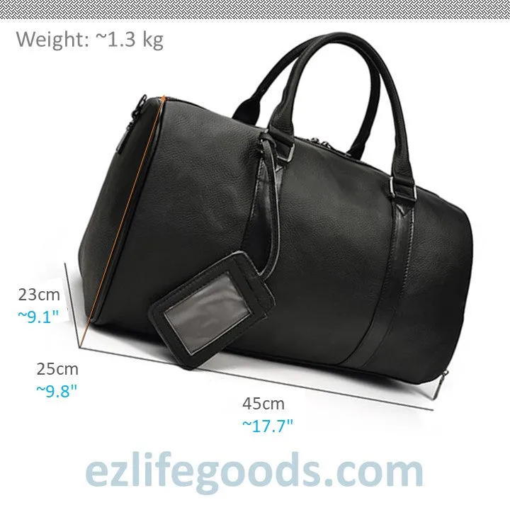 Soft Genuine Cowhide Leather Travel Bag 45 cm