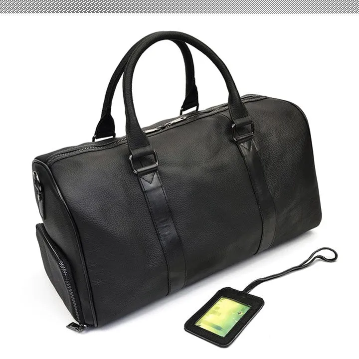 Soft Genuine Cowhide Leather Travel Bag 45 cm