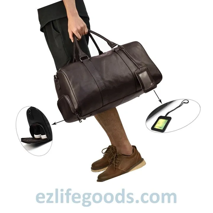 Soft Genuine Cowhide Leather Travel Bag 45 cm
