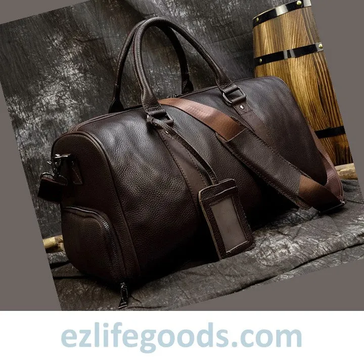 Soft Genuine Cowhide Leather Travel Bag 45 cm