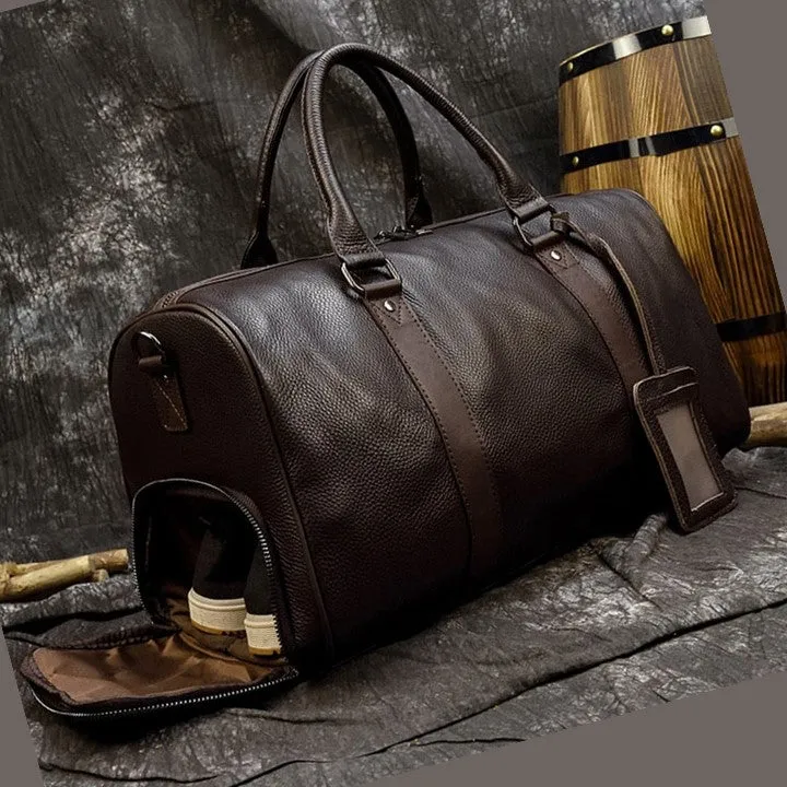 Soft Genuine Cowhide Leather Travel Bag 45 cm