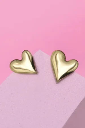 Stainless Steel Waterproof Tarnish Proof Lasting Love Heart Stud Earrings *Final Sale*