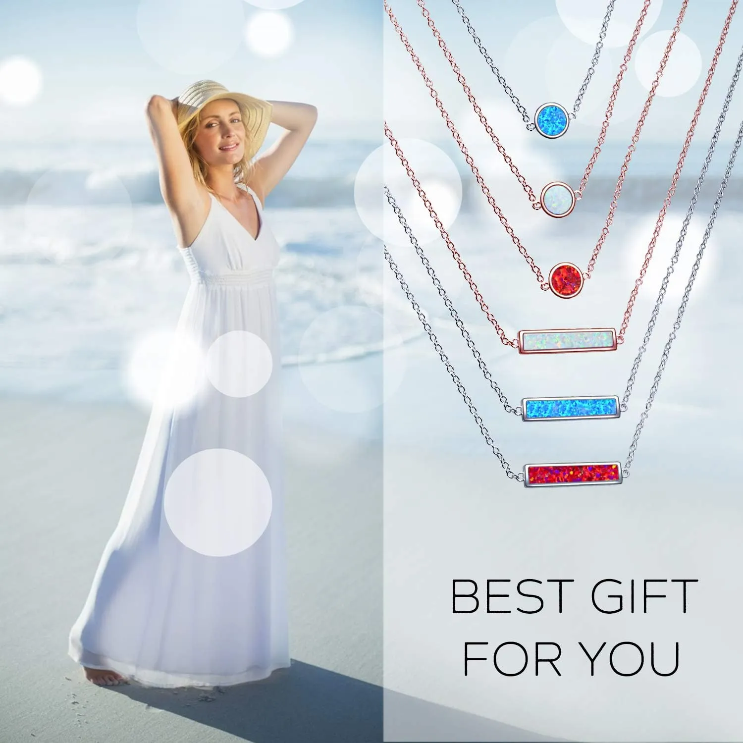 Sterling Silver Created Opal Anklets Dainty Foot Ankle Bracelets for Women