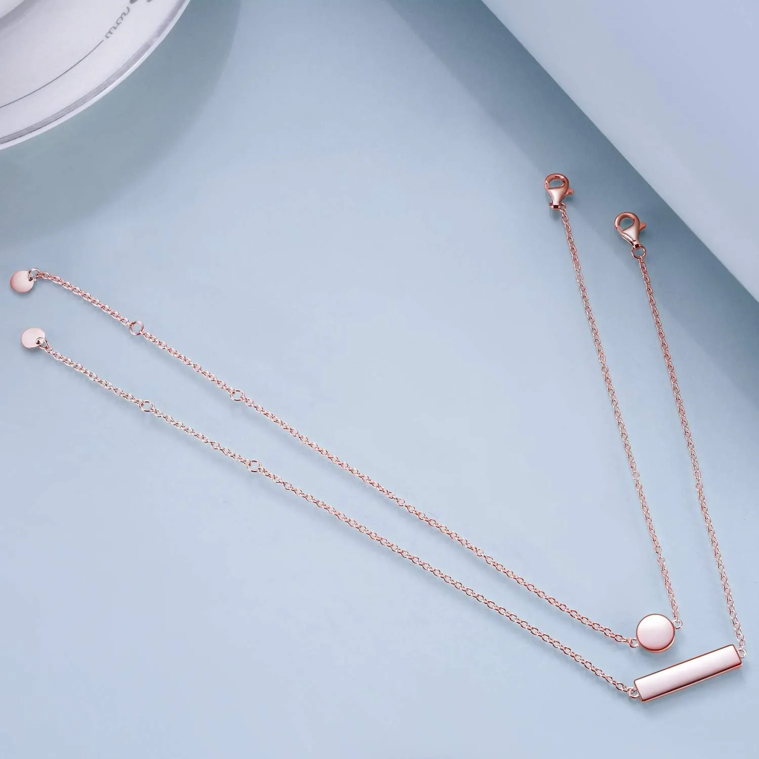 Sterling Silver Created Opal Anklets Dainty Foot Ankle Bracelets for Women