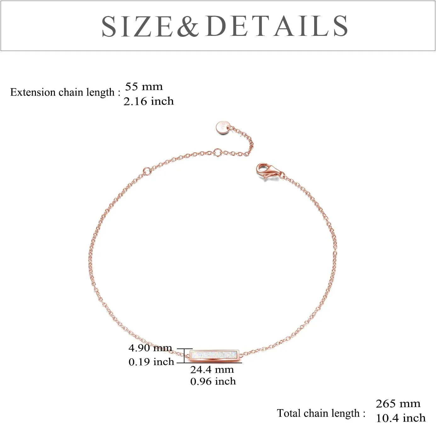 Sterling Silver Created Opal Anklets Dainty Foot Ankle Bracelets for Women