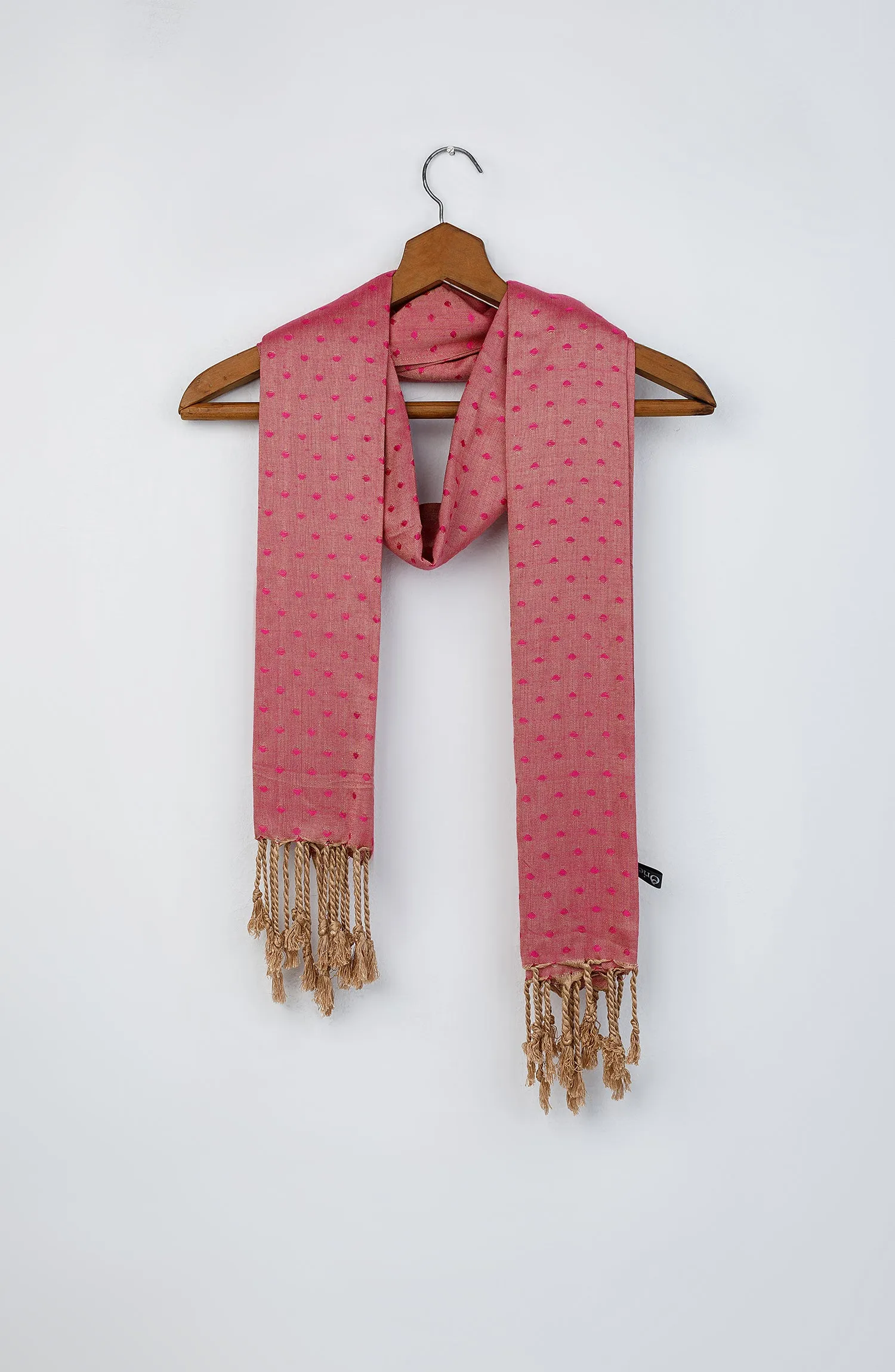 Stitched 1 Piece Dyed Cotton Scarf (NA-D-PL-23-037 RED)