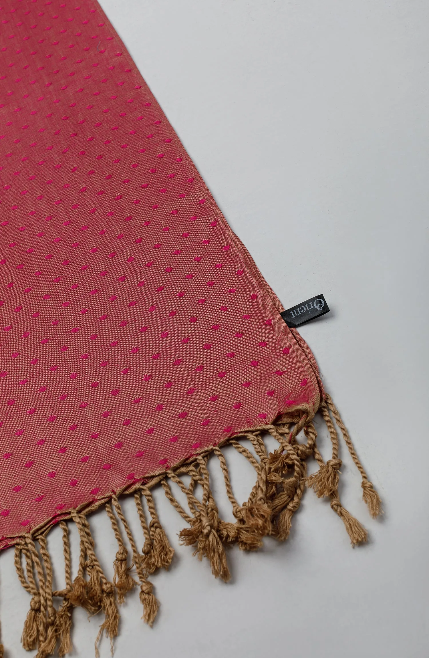 Stitched 1 Piece Dyed Cotton Scarf (NA-D-PL-23-037 RED)