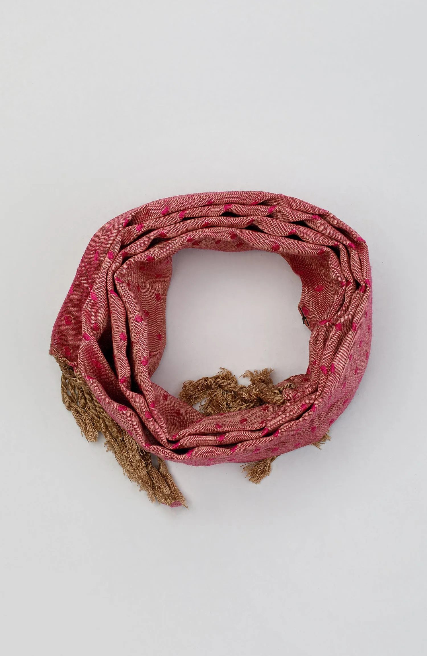 Stitched 1 Piece Dyed Cotton Scarf (NA-D-PL-23-037 RED)