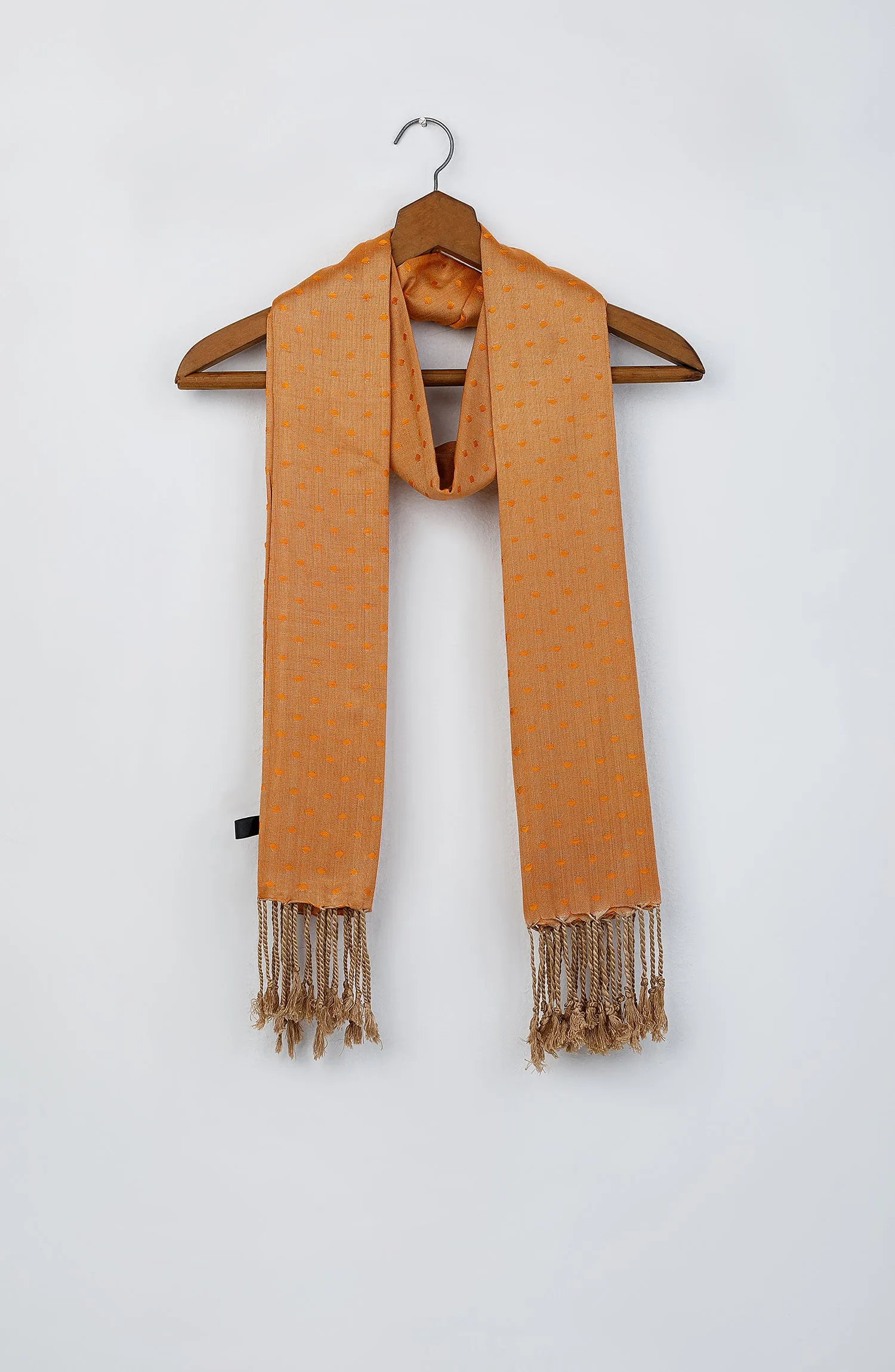 Stitched 1 Piece Dyed Cotton Scarf (NA-D-PL-23-039 PEACH)