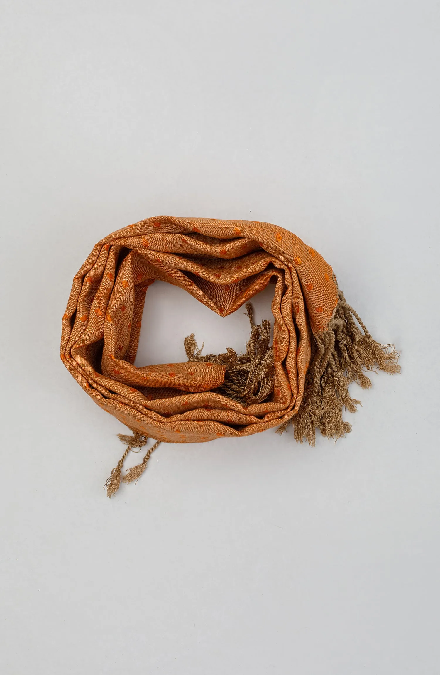 Stitched 1 Piece Dyed Cotton Scarf (NA-D-PL-23-039 PEACH)
