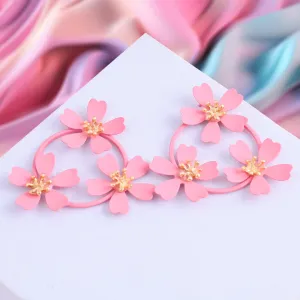 Sweet Pink Flower Earrings