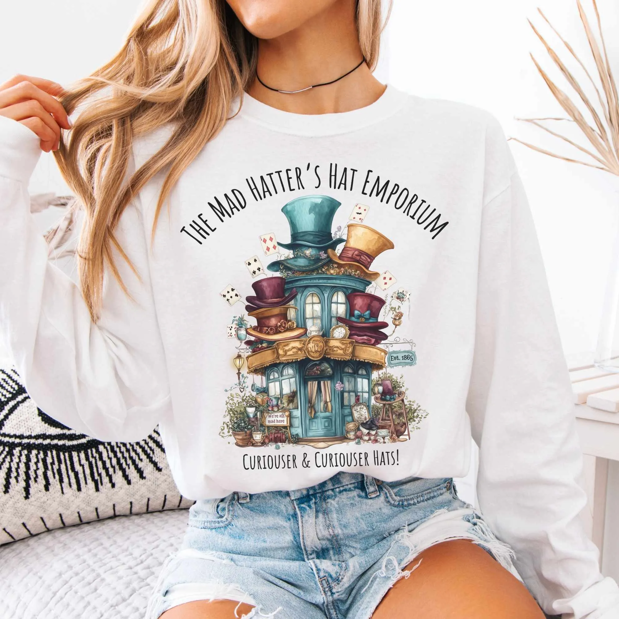 The Mad Hatter's Hat Emporium Long Sleeved Shirt