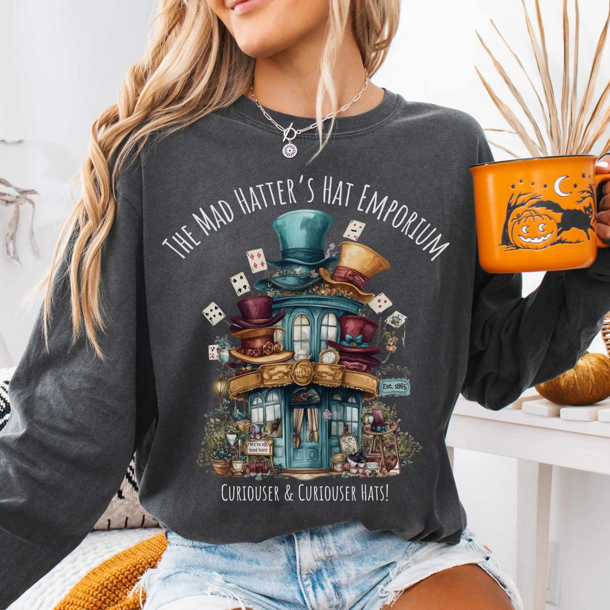 The Mad Hatter's Hat Emporium Long Sleeved Shirt