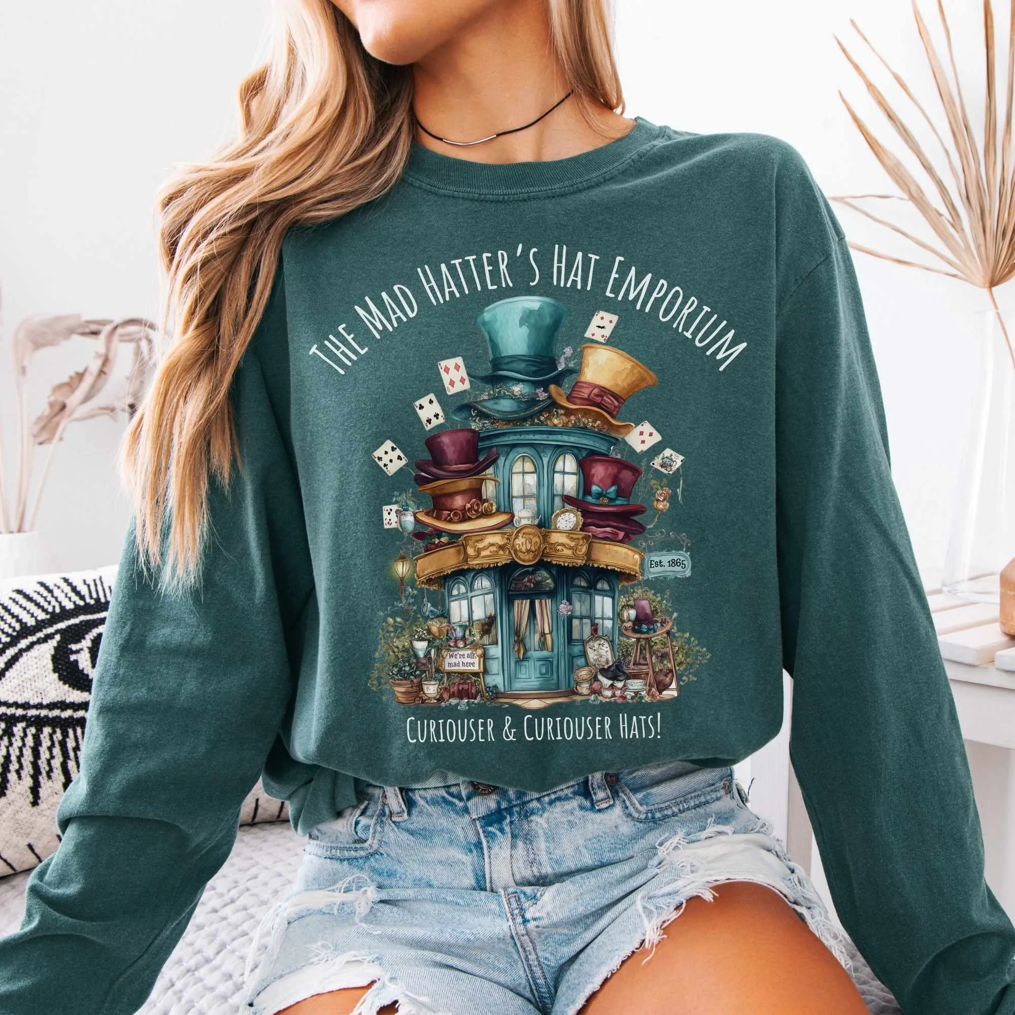 The Mad Hatter's Hat Emporium Long Sleeved Shirt