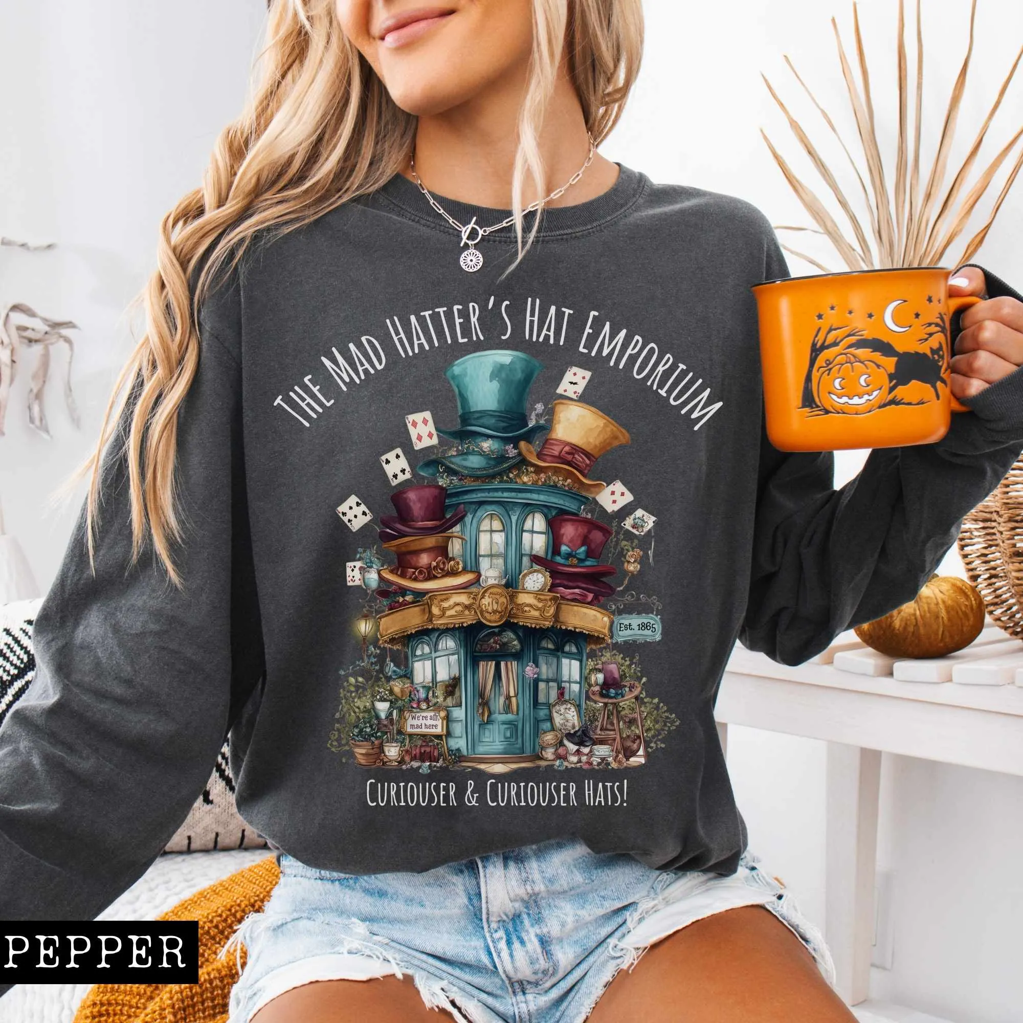 The Mad Hatter's Hat Emporium Long Sleeved Shirt