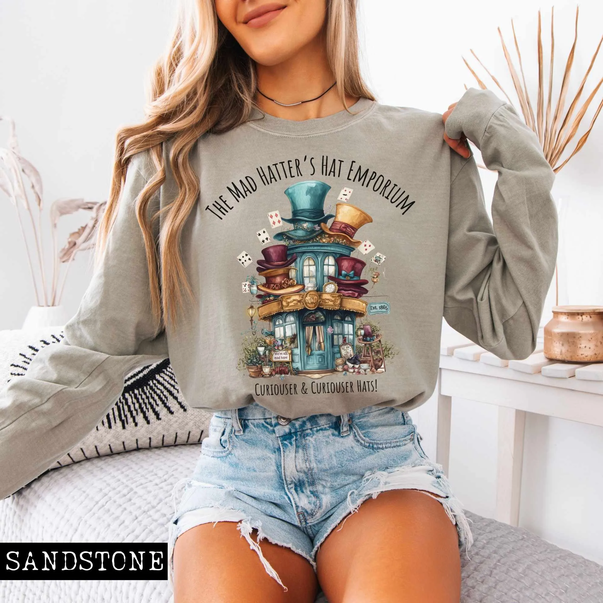 The Mad Hatter's Hat Emporium Long Sleeved Shirt