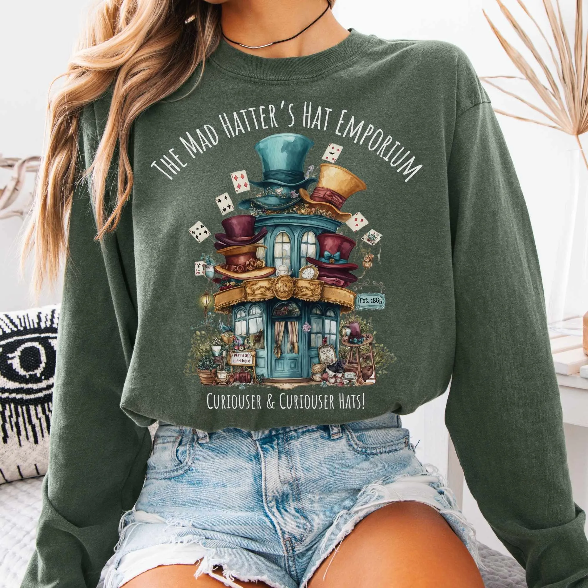 The Mad Hatter's Hat Emporium Long Sleeved Shirt