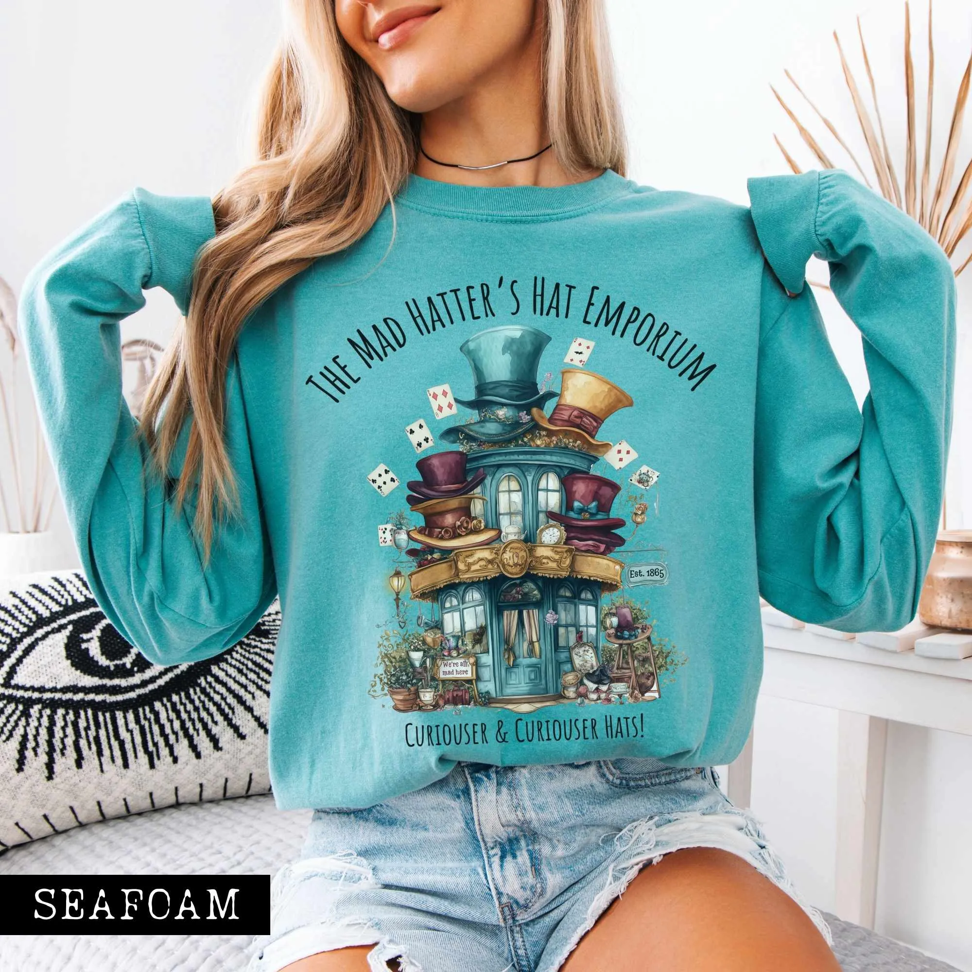 The Mad Hatter's Hat Emporium Long Sleeved Shirt
