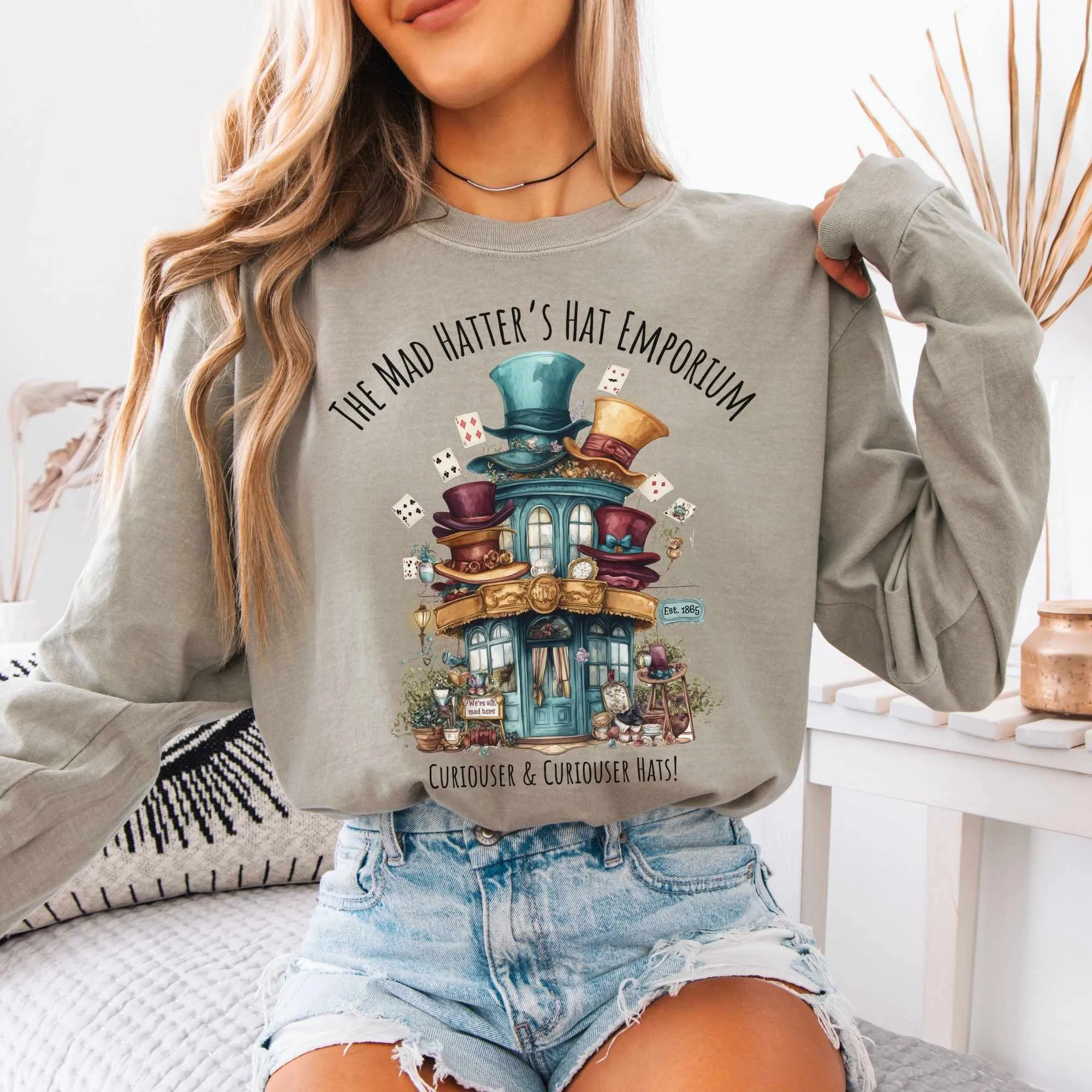 The Mad Hatter's Hat Emporium Long Sleeved Shirt