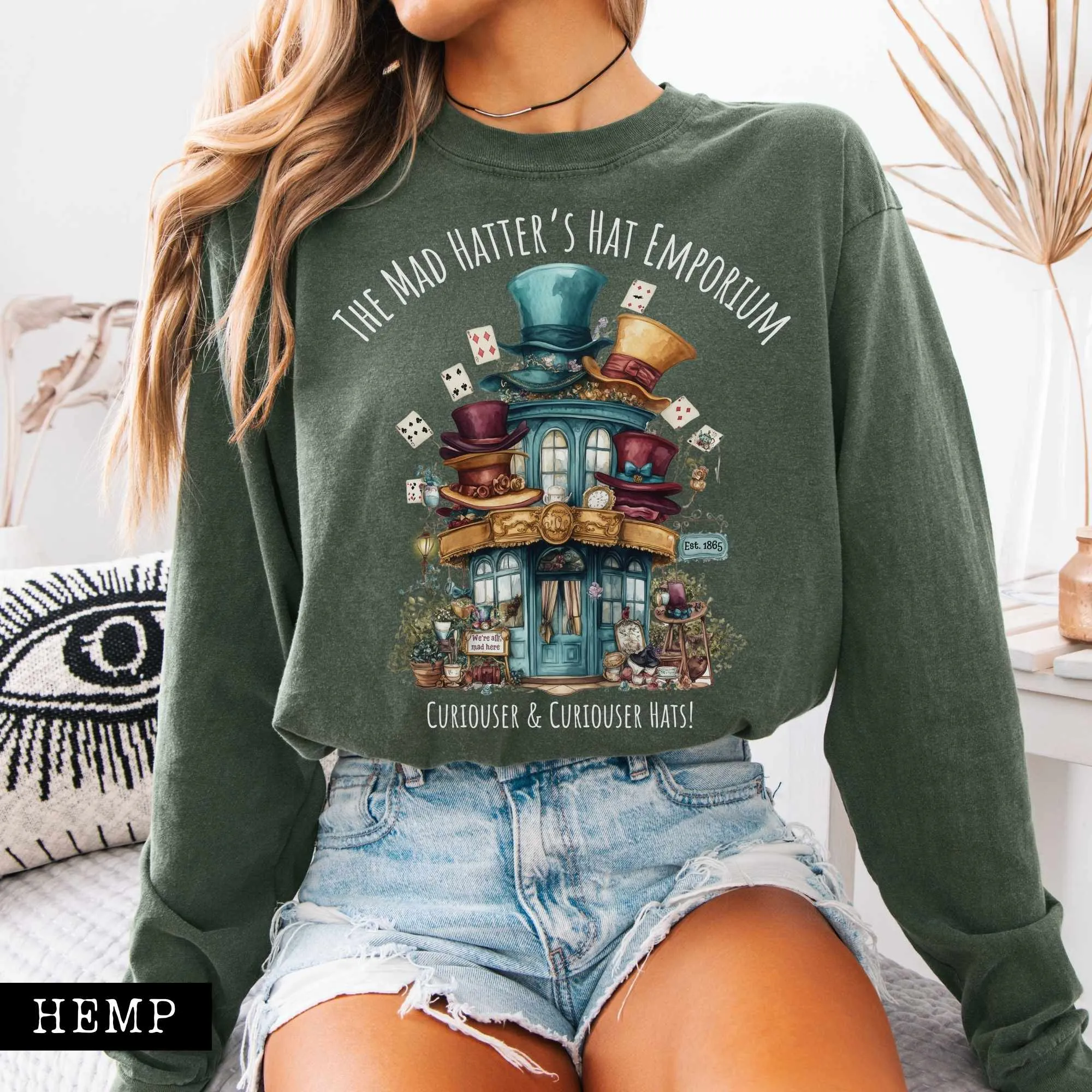 The Mad Hatter's Hat Emporium Long Sleeved Shirt