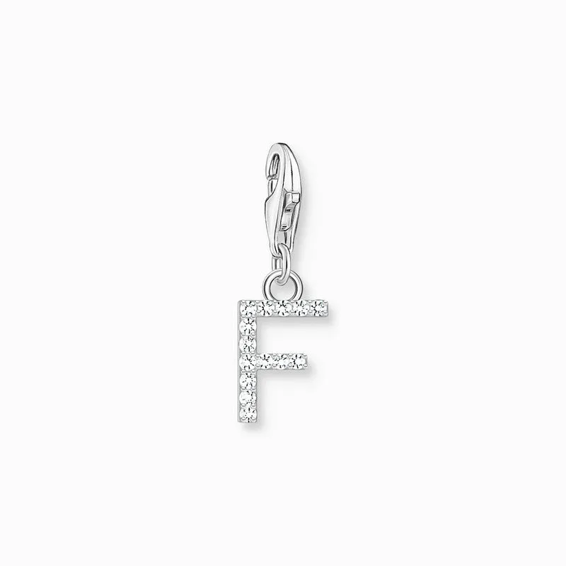 Thomas Sabo Charm Pendant Letter F with White Stones