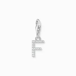 Thomas Sabo Charm Pendant Letter F with White Stones