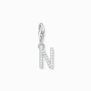 Thomas Sabo Charm Pendant Letter N with White Stones