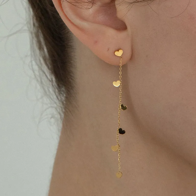 Tiny Heart Dangle Earrings