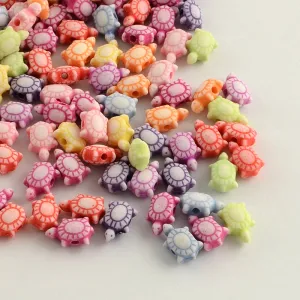 Tiny Turtle Beads (100) - Mixed