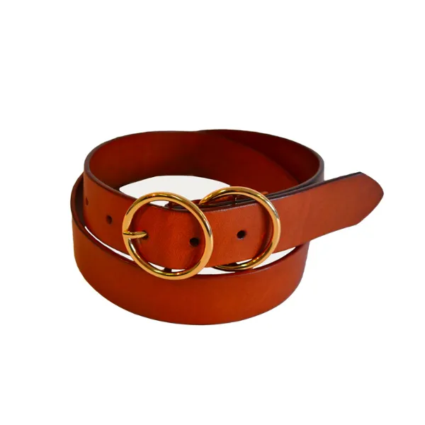 TOWNSVILLE - Women's Tan Double Ring Leather Belt