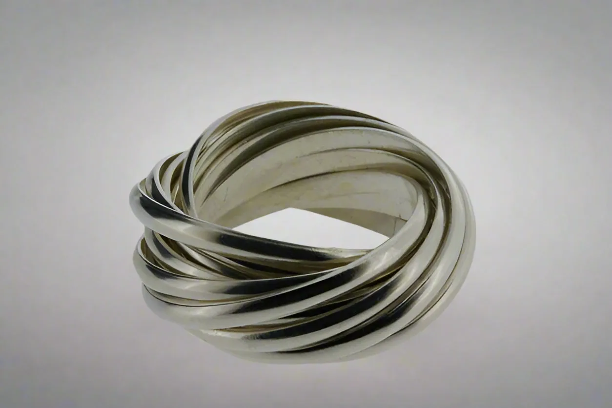 Twelve Band Sterling Silver Russian Wedding Ring