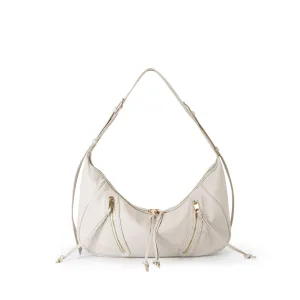 Ursula V11 En 2 Styles Sac Drapé Hobo Ou Bandoulière - Crème