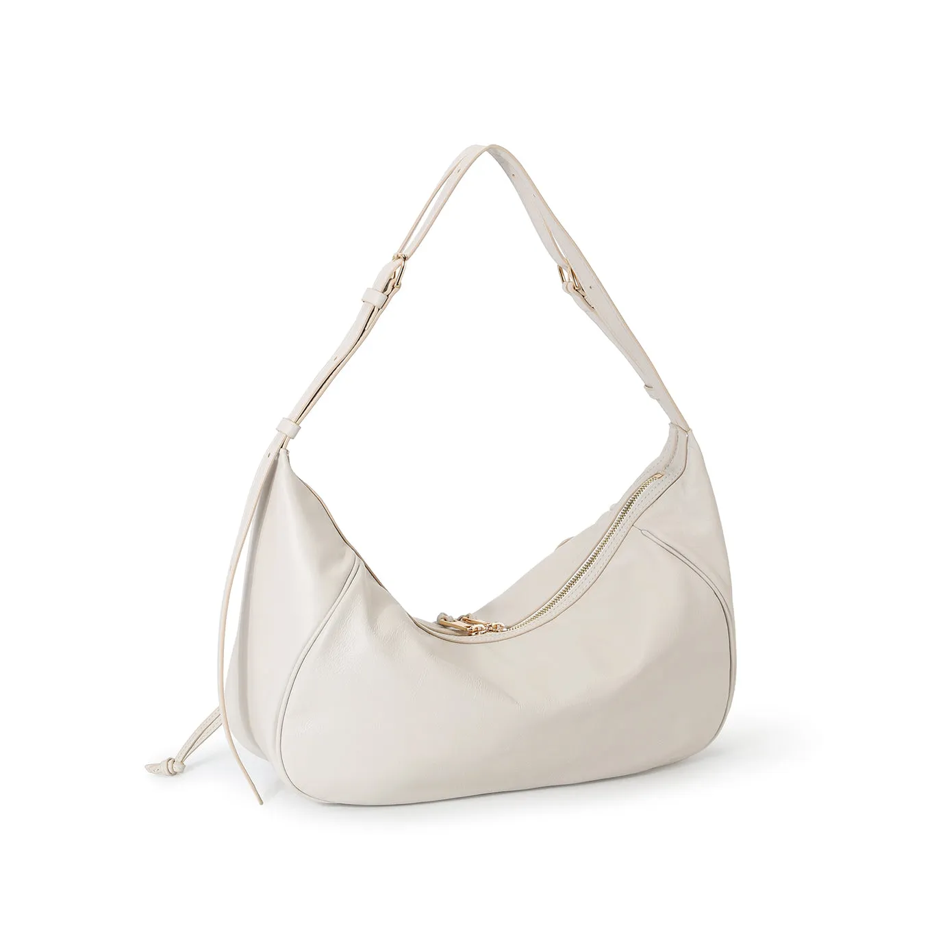 Ursula V11 En 2 Styles Sac Drapé Hobo Ou Bandoulière - Crème