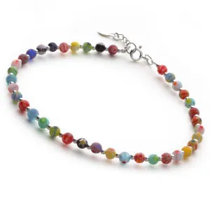 Venetian Glass Rainbow Bracelet (BRC5661)